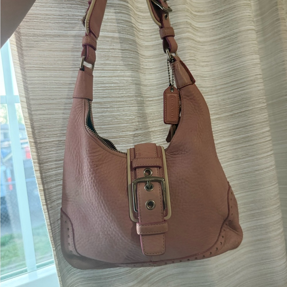 Coach Pink Leather Shoulder Bag